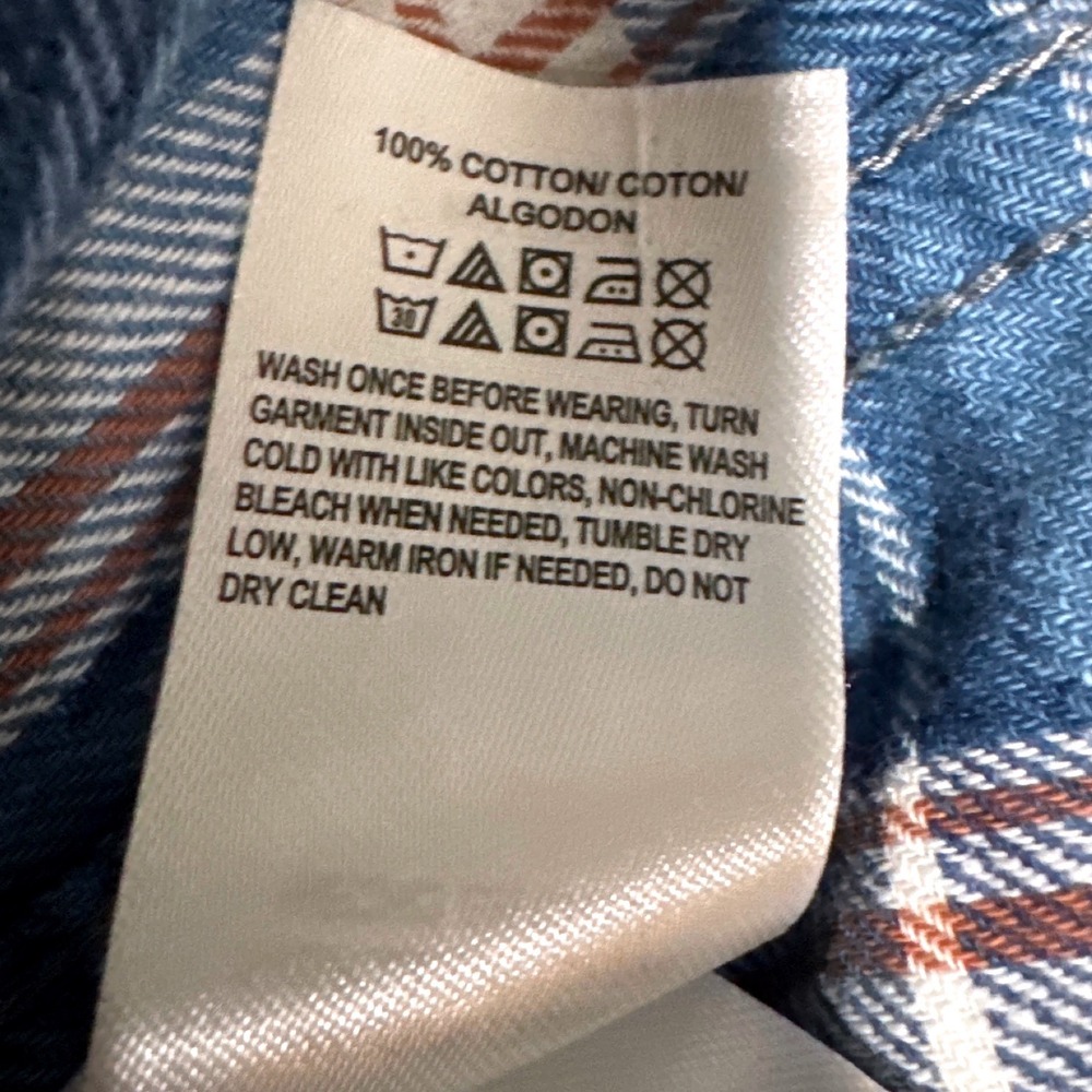 Lucky Brand Women Shirt S Blue Plaid Western Pearl Snap Button Long Sleeve - Picture 7 of 7